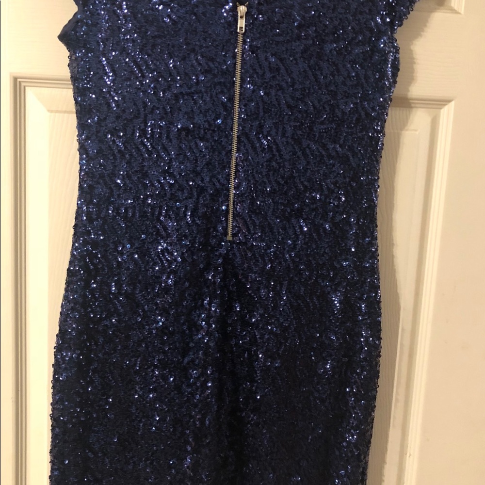 Blue Sequined Formal or Homecoming Dress